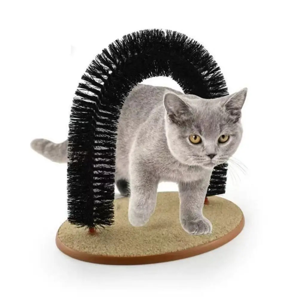 

Plastic Cat Grooming Massage Brush with Scratching Pad Multi-functional Hair Brush Cat Scratching Toy Playing Teasing Durable