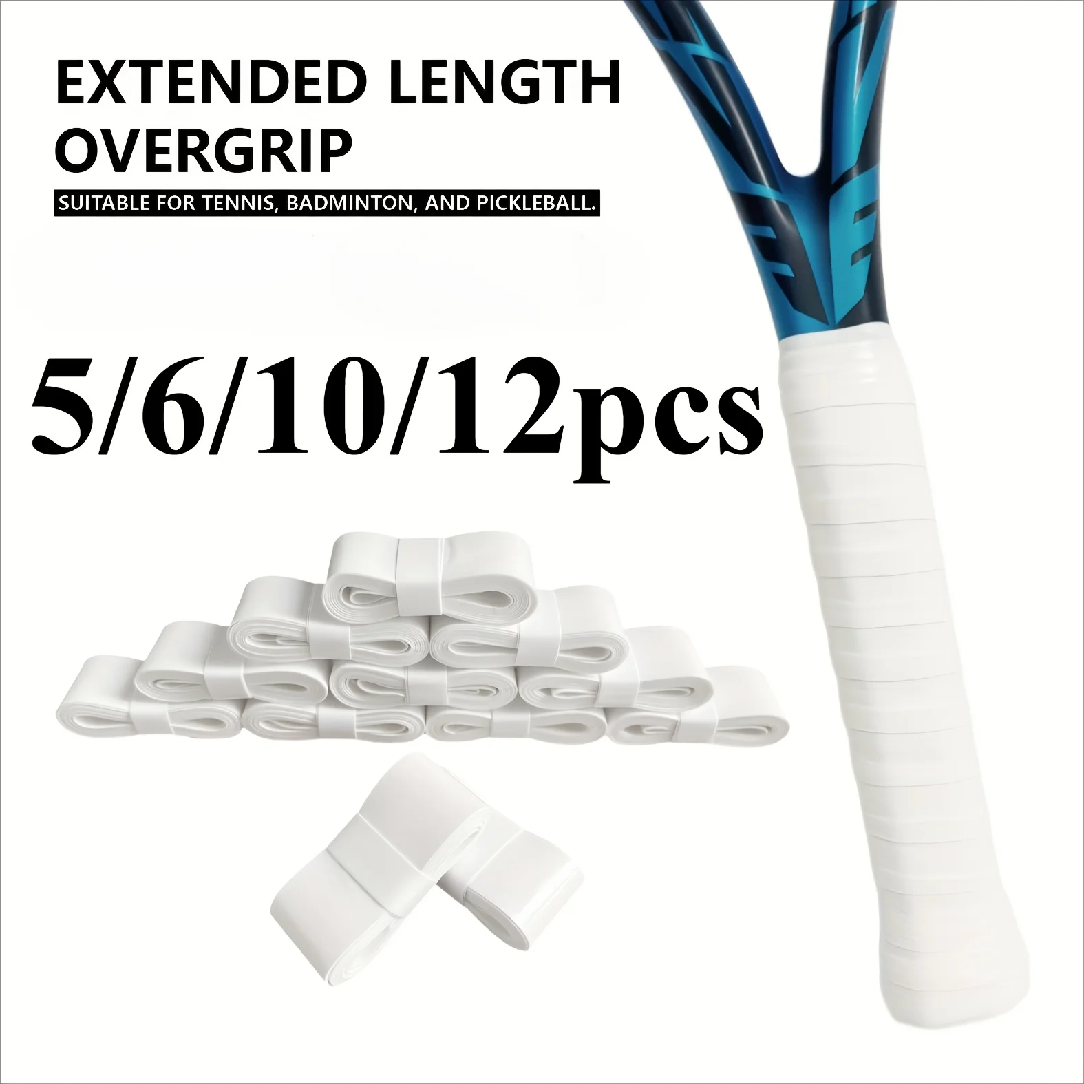 

Tennis Racket Grip，Made of Sweat Absorbing, Anti Slip, and Shock-absorbing Materials, Suitable for Tennis and Badminton Rackets