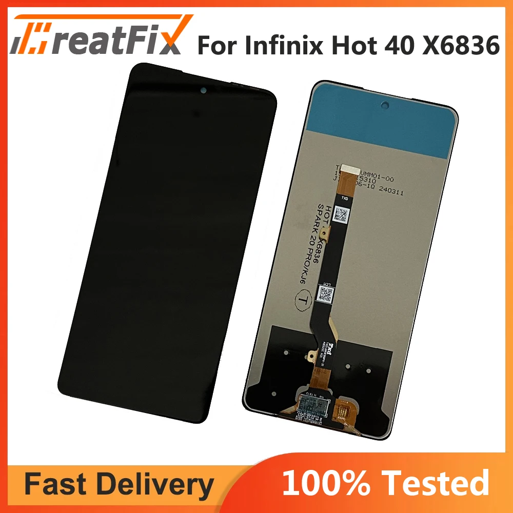 

6,78 "оригинальный для Infinix Hot 40 X6836 ЖК-дисплей с сенсорным экраном Hot40 X6836 сборный дигитайзер Запчасти Hot40 дисплей