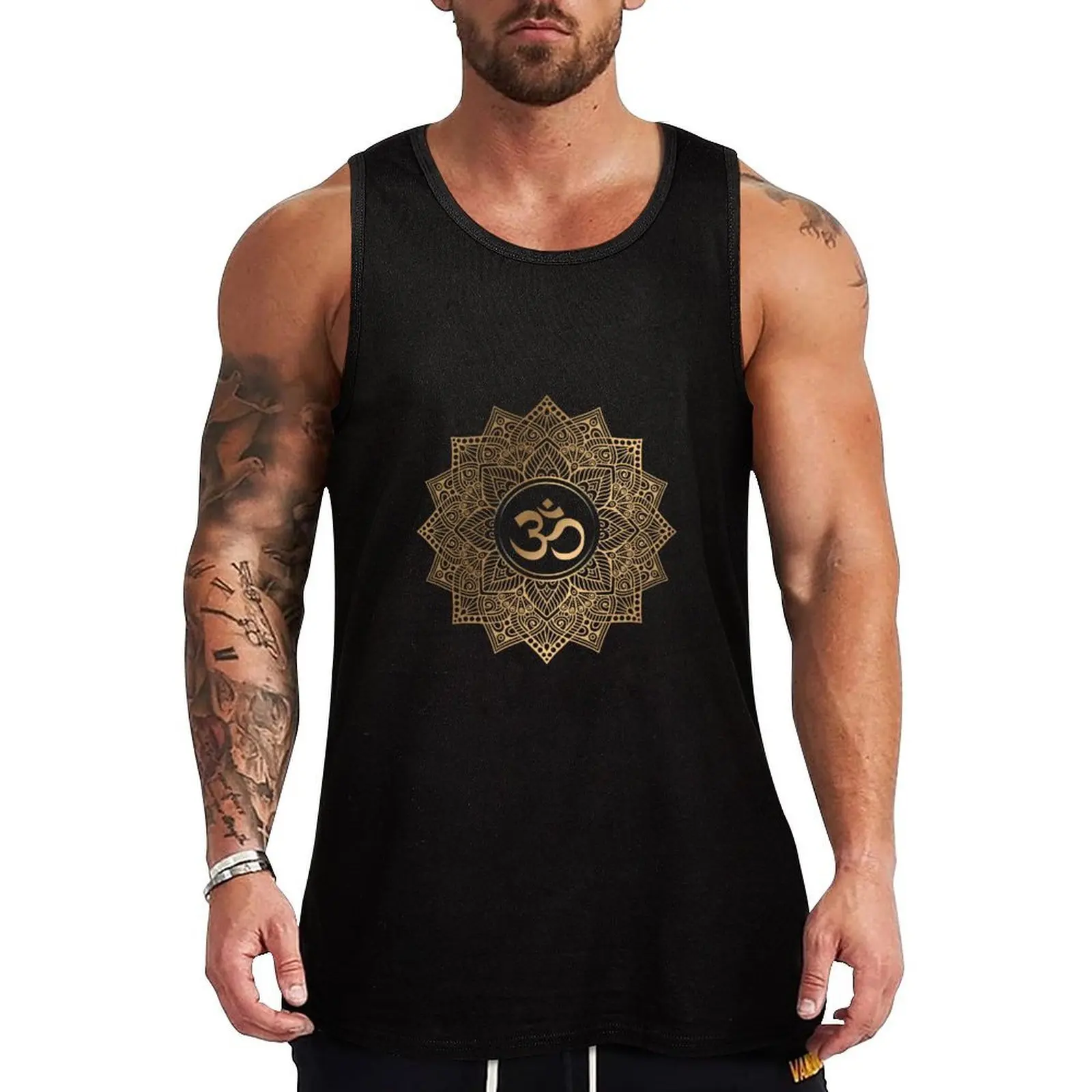 Golden mandala Tank Top Outdoor Casual Tank Top Loose Sleeveless Summer Tee