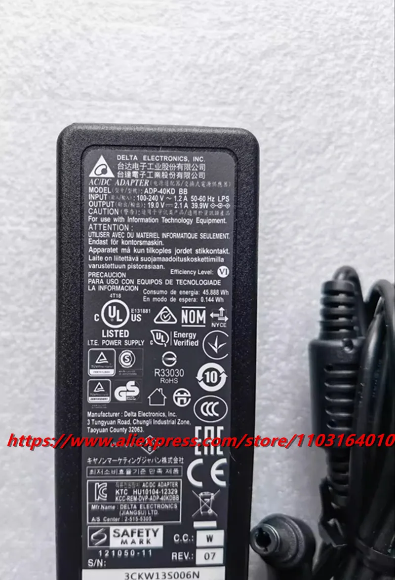 Genuine Delta ADP-40KD BB AC/DC Adapter 19V 2.1A 39.9W 5.5*2.5mm Charger Laptop Power Supply original ADP-40PH AB BB