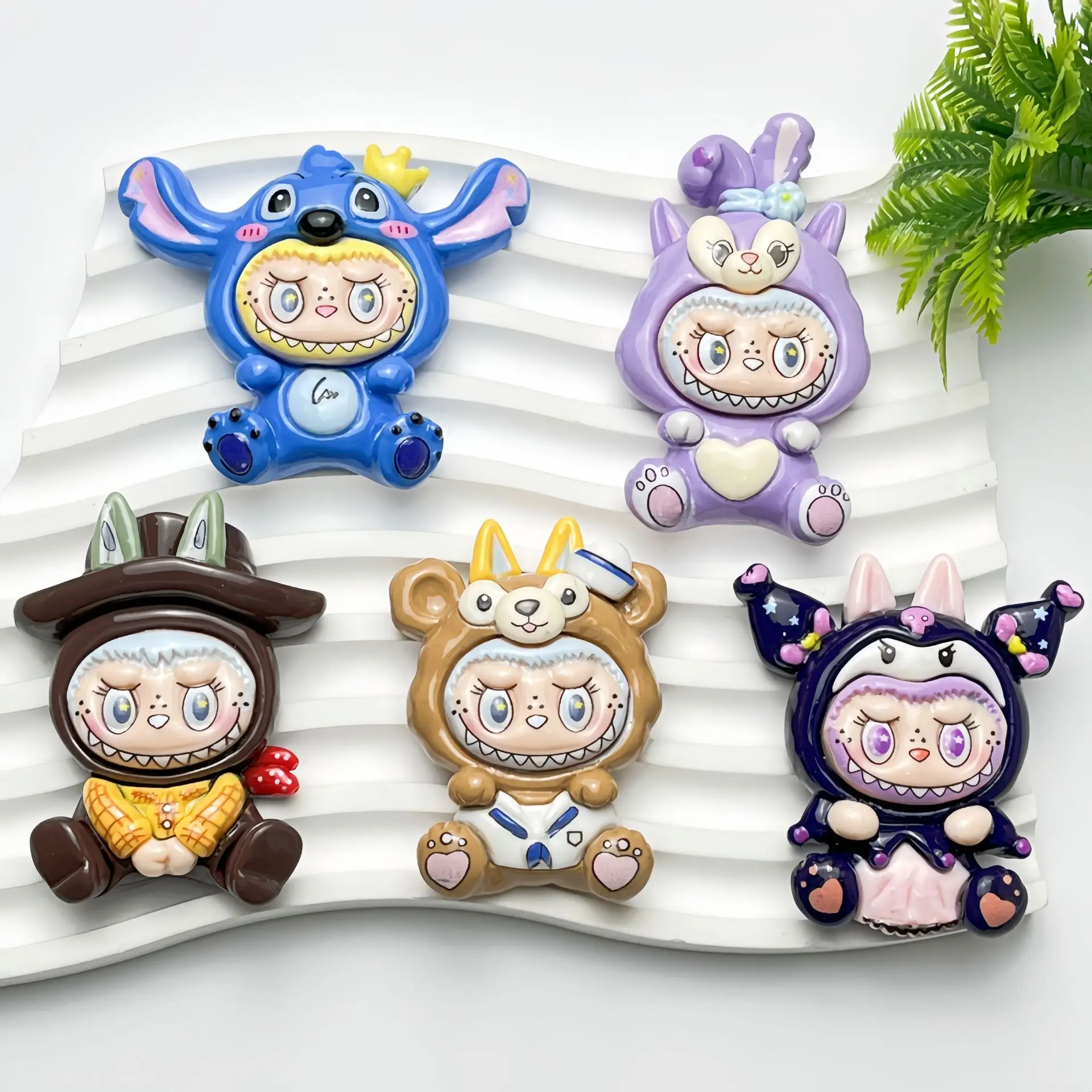 

New Labubu Monster Resin Accessories DIY Cream Glue Toy Accessories Phone Case Keychain