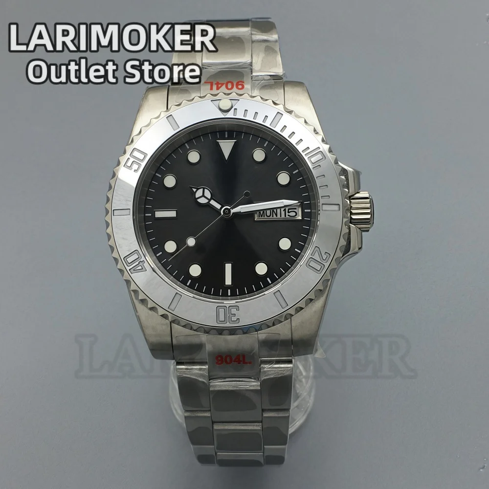 

LARIMOKER 40.5mm Men Watch Black Dial Luminous NH36 Automatic Mechanical Watch Sapphire Glass Stainless Steel Bracelet