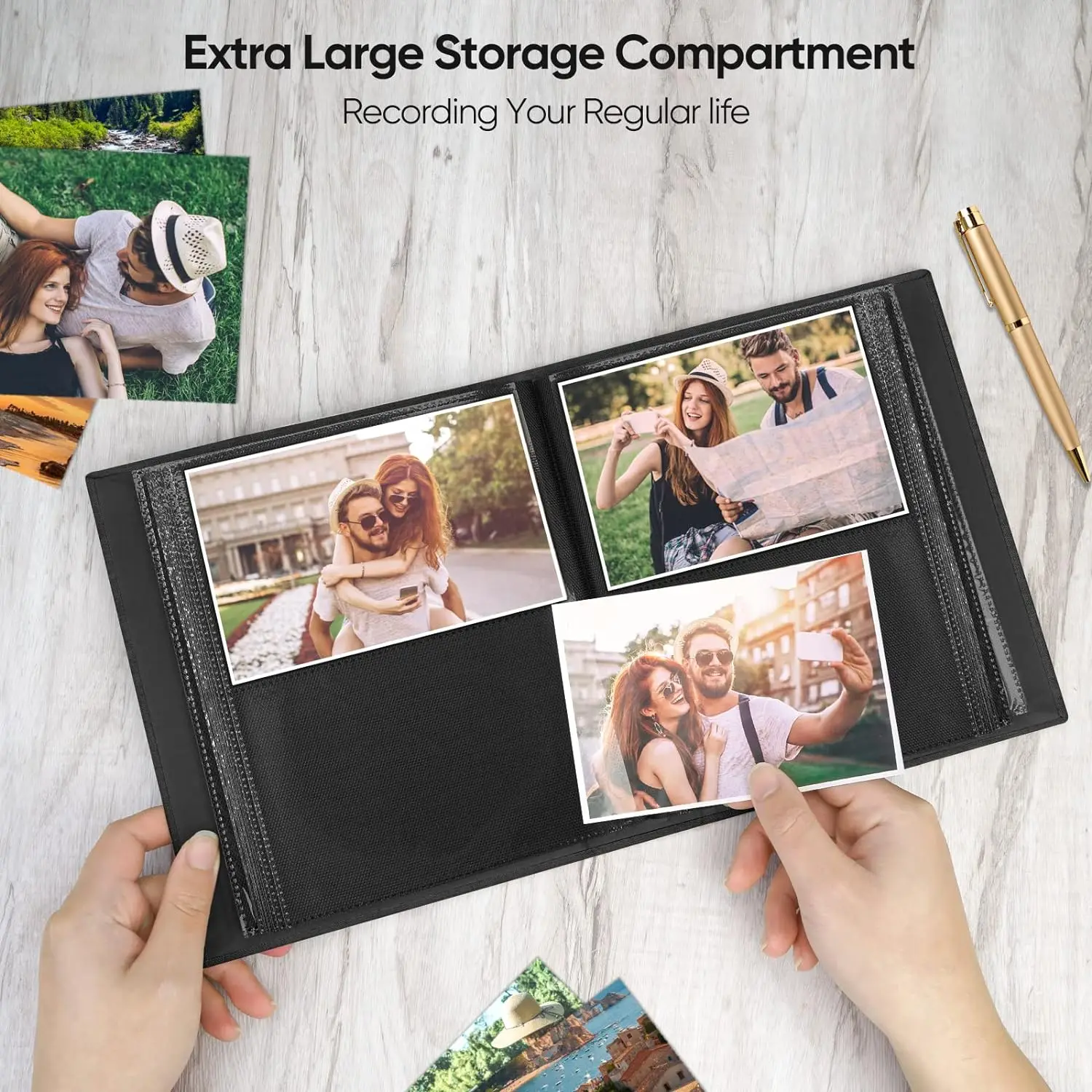 Photo Album 4x6, Small Linen Cover Photo Albums holds 200 Pockets, Photo Albums Slip in for 4x6 Photos, Baby Photo albums Ideal