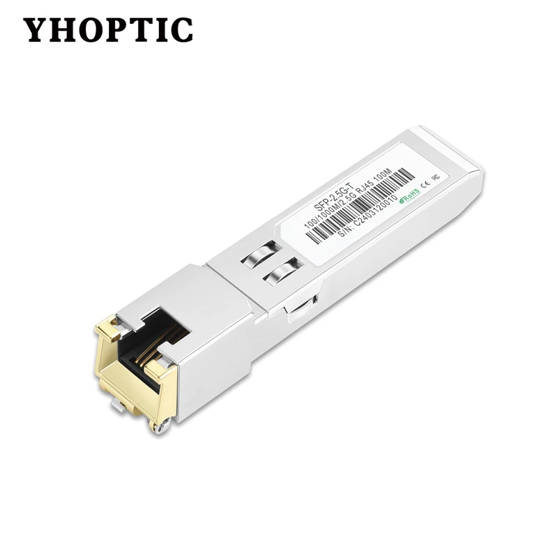 Gigabit SFP + to Rj45 10G/2.5G 30m/100m Copper Modules, Optical Module, Compatible for Cisco, Mikrotik, Ethernet Optic Switch