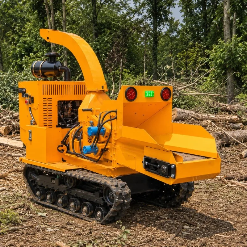 Crawler Wood Chipper Customized Diesel Powered Tracked Type for Forest Municipal Green Waste Processing