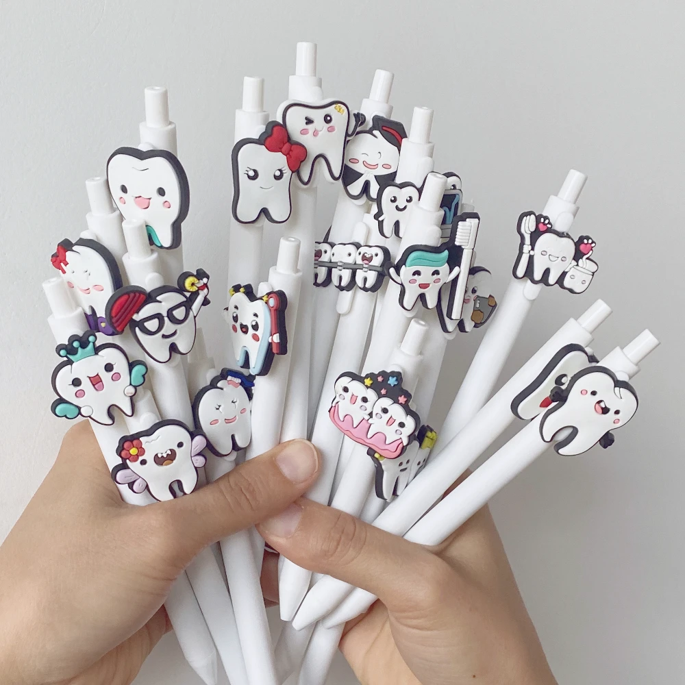 

20 шт. гелевые ручки для стоматолога, выдвижные ручки с черными чернилами для стоматологических офисов, помощников и подарков для благодарности персонала