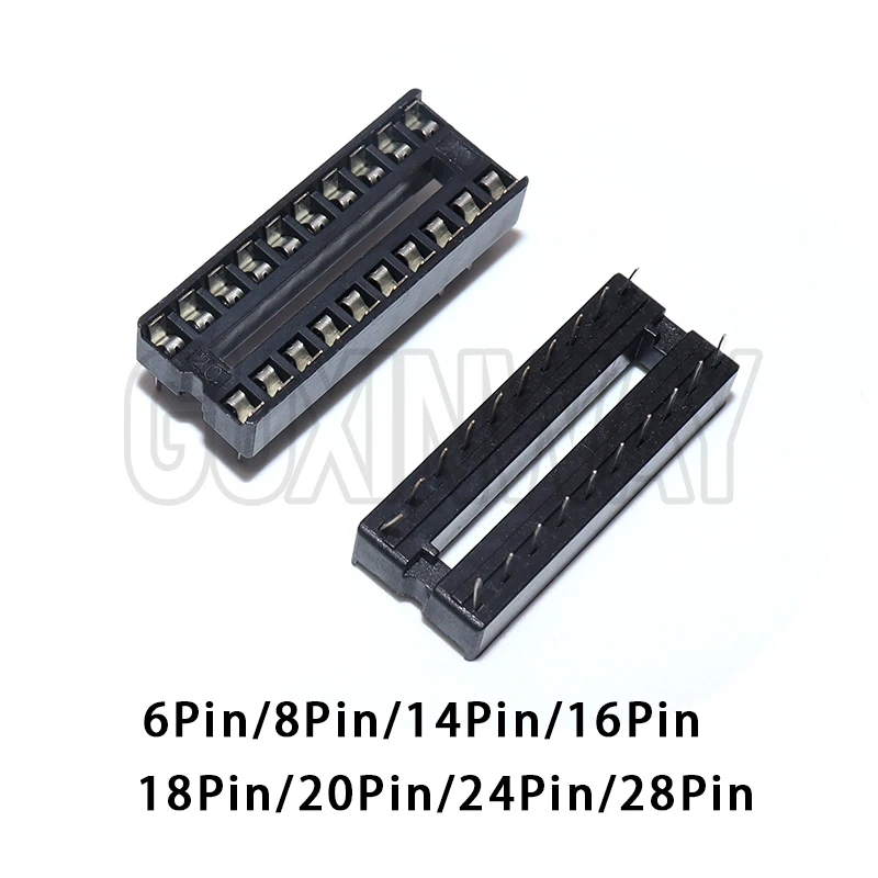 10PCS IC Seat DIP IC Socket Adaptor Solder DIY Sockets 6pin 8pin 14pin 16pin 18pin 20pin 24pin 28pin
