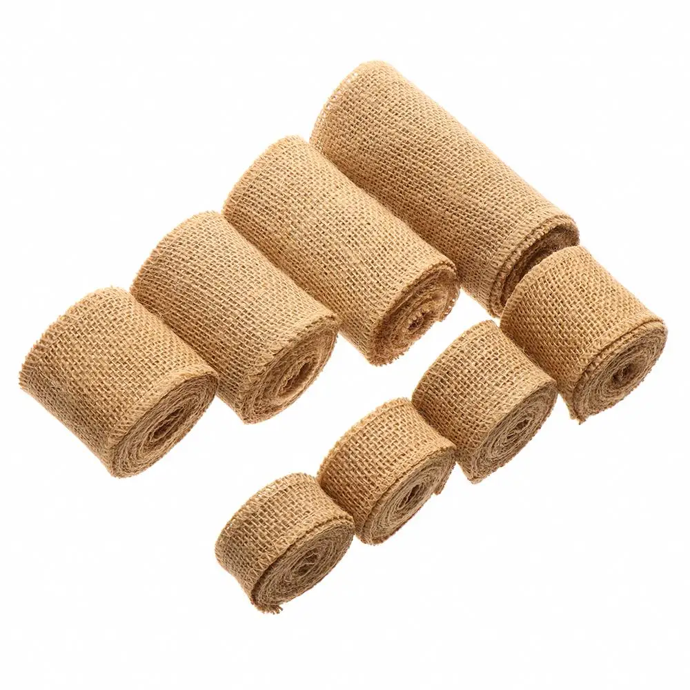 1 Roll 2M Vintage Rustic Party Supplies Home Decor Wedding Decoration Bag Wrapping Gift Packing Jute Burlap Ribbon