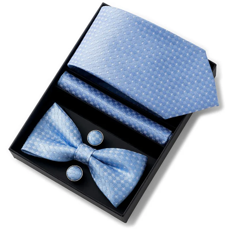 Men's Striped Tie and Bow Tie Gift Set, Elegant
