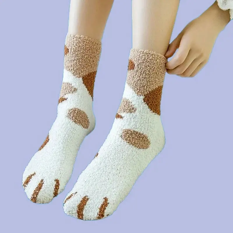 5 Pairs Cats Paw Stripe 3D Socks Hosiery Toe Zebra/Tiger/Cat Foot Socks Cute Cartoon Animal Fingers 2024 New Fashion Women Socks