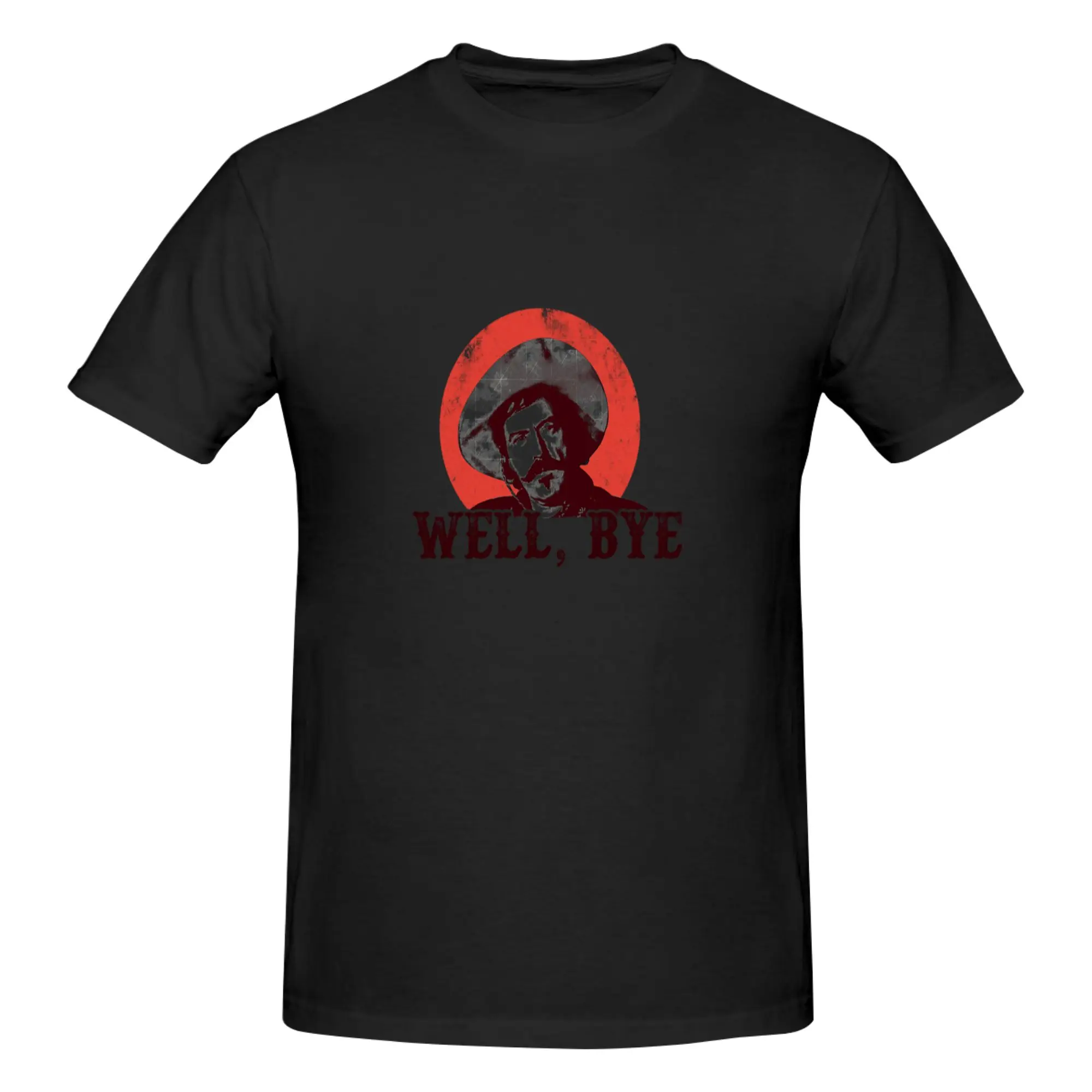 Funny Well Bye in black stencil  Men's Printed T-Shirt Unisex T shirtClothing