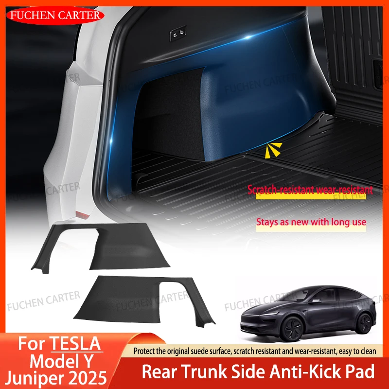 For Tesla ModelY Juniper 2025 2026 Rear Trunk Side Anti-Kick Pad TPE Full Coverage Protection Kit Car Anti-dirty Pad Accessories