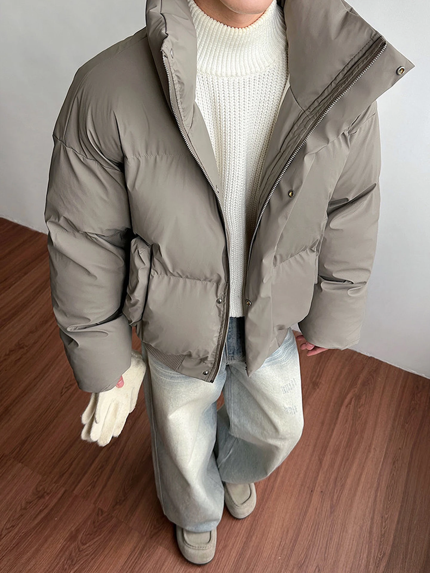 

Утепленная зимняя куртка мужская из искусственной кожи с хлопковым наполнителем, короткая, с воротником-стойкой, теплая, морозостойкая, новая модель