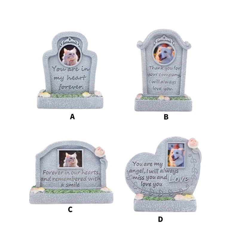 Eternalize Resting Pet Headstones Resin Pet Monuments Grave Stone Cats Dog Engraved Tombstone for Animal Remembrances