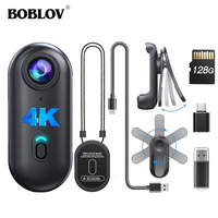 BOBLOV Mini Body Camera 4K/1080P HD 128GB 2Hrs Recording Wearable Camera Lightweight Hands-Free for Outdoor & Pet Walking