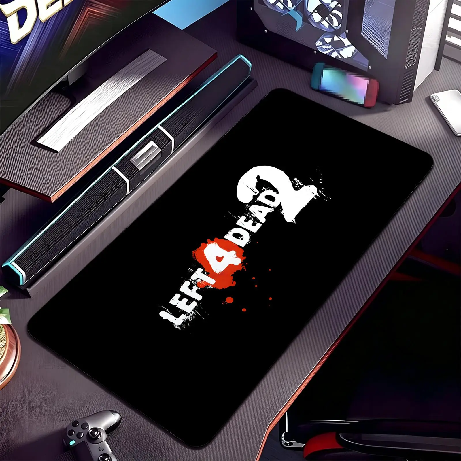 Mouse Pad XXL Anime Mouse Pad, stitched wearproof edge, smooth non-slip mat for desktop & laptop games Left 4 Dead 2
