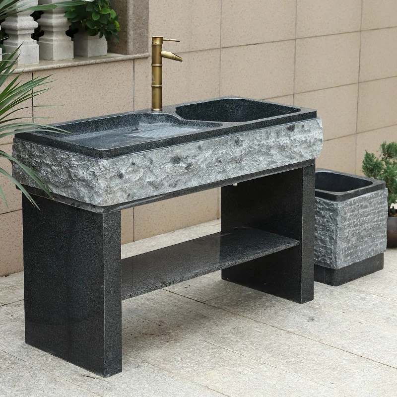 Outdoor stone laundry sink, sink, marble stone wash basin