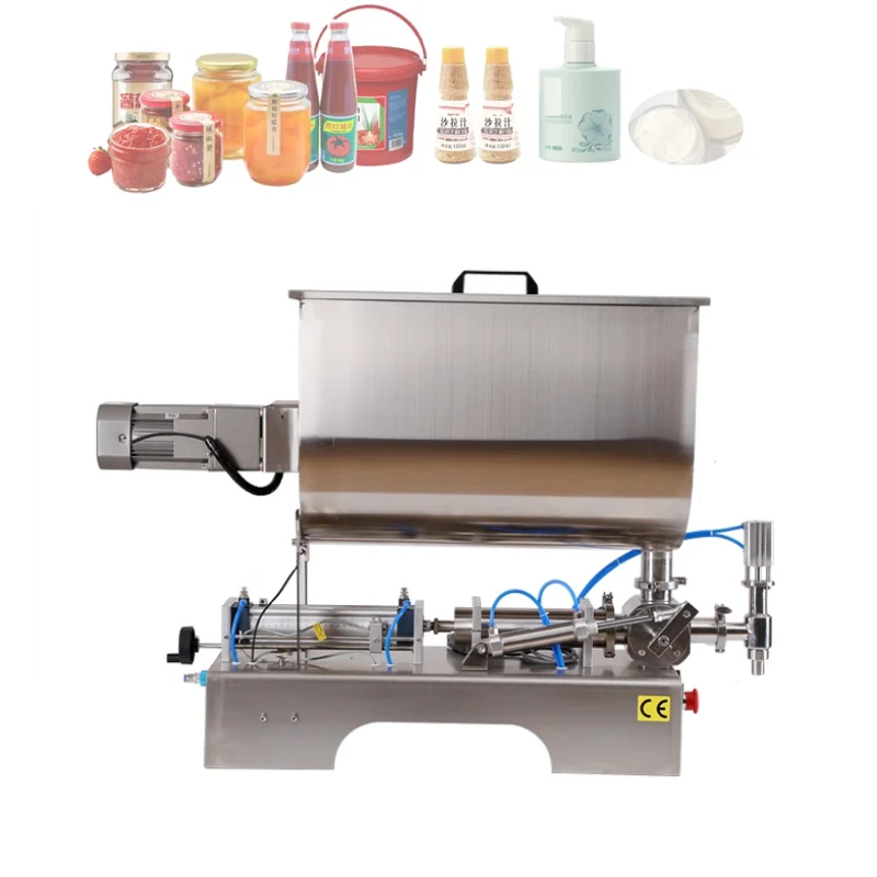 Filling range 10-5000ml semi-automatic cream jar butter cosmetic peanut butter filling bottle filling mixing packaging machine