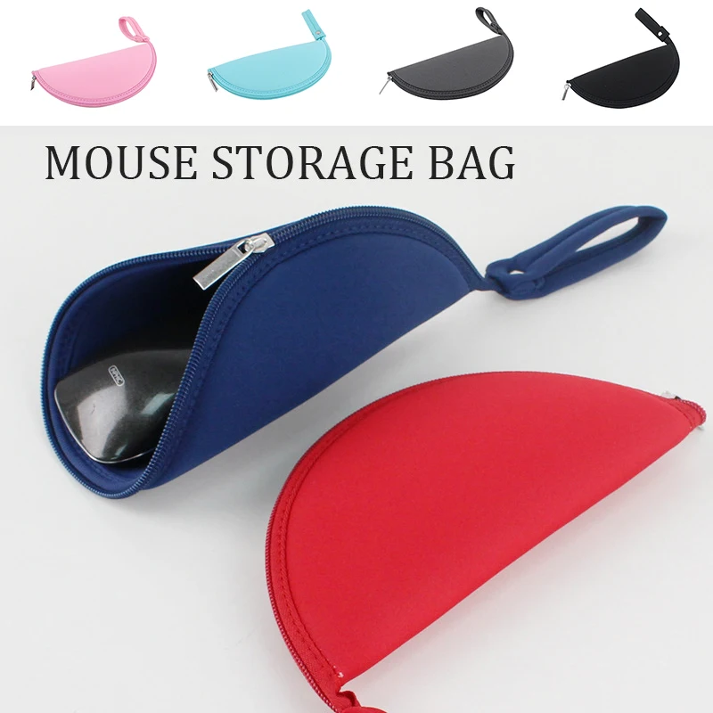 Computer Mouse Pad With Zip Foldable Office Multi-functional And Headphone Storage Bag Accessories