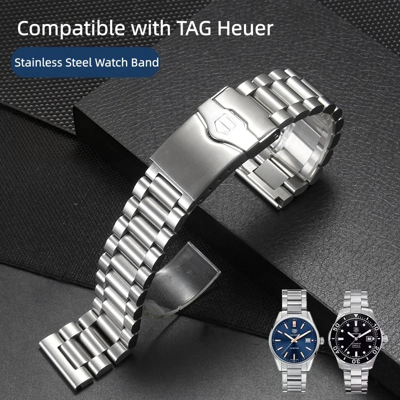 20mm 22MM High qualit Stainless steel male Watch Strap for TAG heuer F1 watchbands silver bracelet with folding buckle