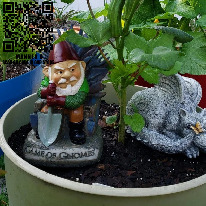 Gra w gnomy rzeźba ogrodowa zabawna trzymająca łopatę Gnome statua żywica Dwarf figurki ozdoby dekoracja zewnętrzna domu