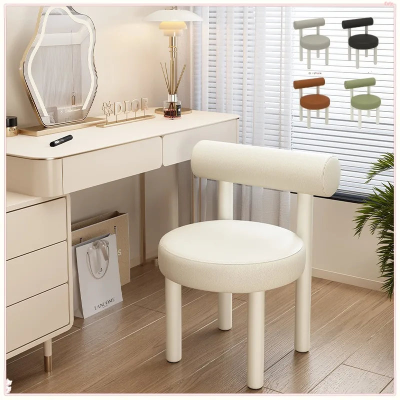 Makeup chair, backrest stool, light luxury, simple dining chair, dressing table chair, internet famous, creamy style,