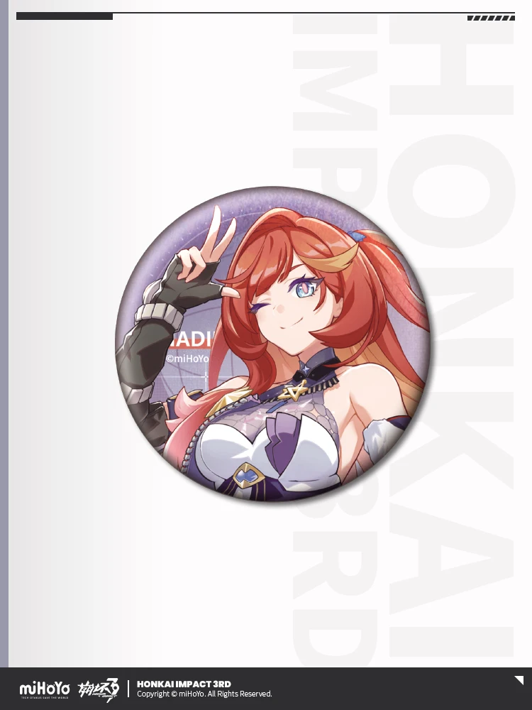 Original Official Game Honkai Impact 3 Senadina Coralie Cosplay Tinplate Badge Brooch Pin Cosplay Collection Props miHoYo Gift