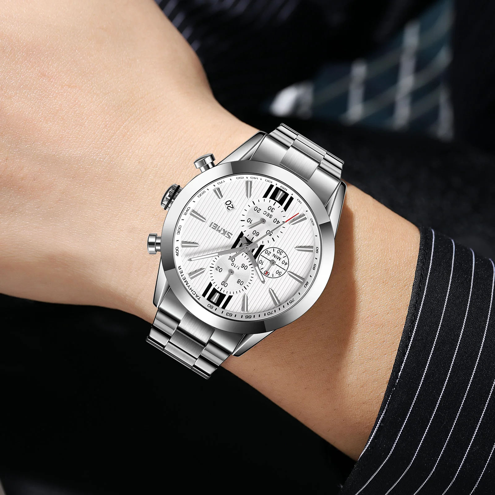 Skmei-多機能スポーツストラップ,防水,ステンレス鋼,9302