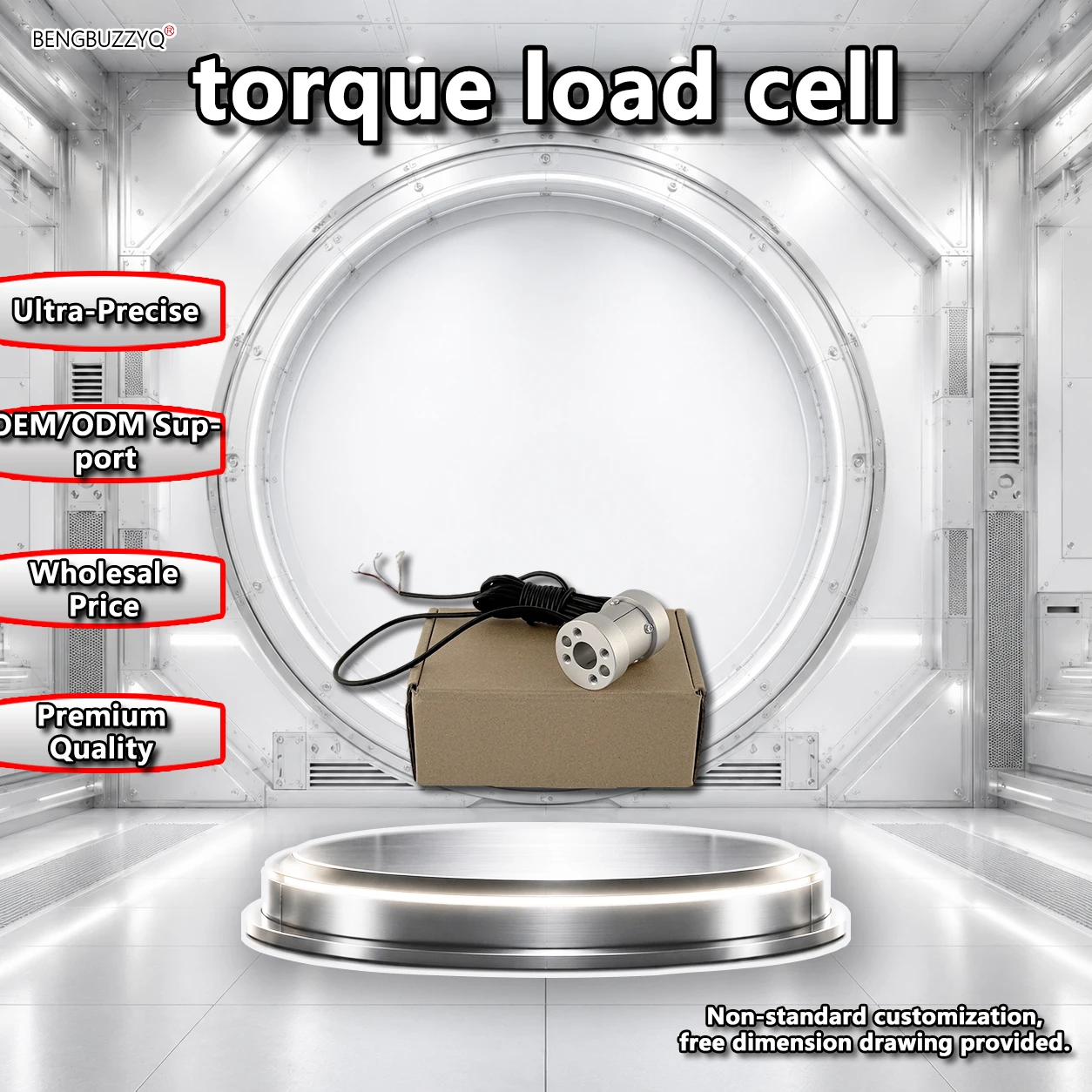 2.0mV/V Static Torque Sensor 0-50/100/150N.m Aluminum/Alloy Steel Torque Gauge for Industrial Torque Monitoring