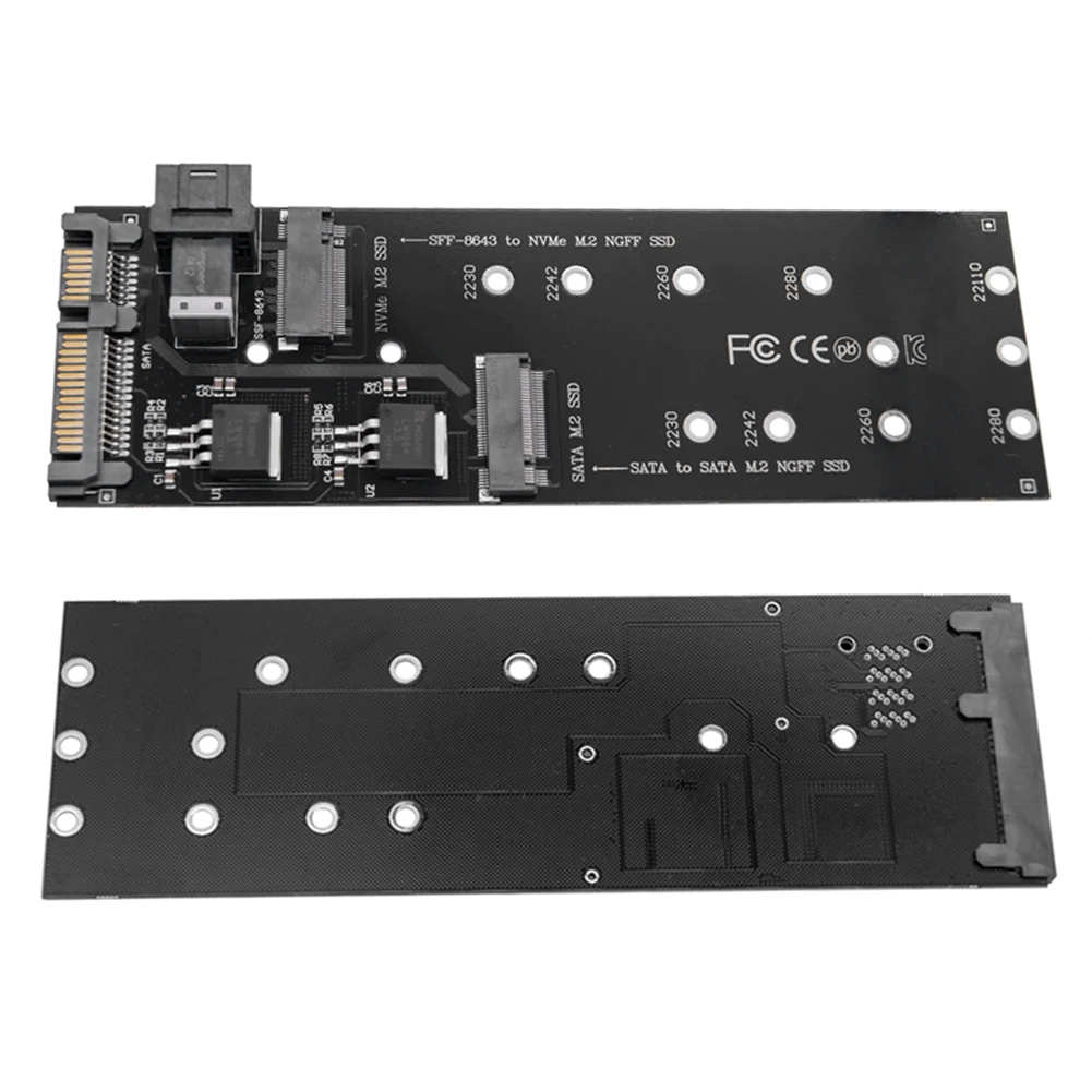 SFF-8643 zu M.2 U2 Kit NGFF M-Key zu Slimline SAS NVME PCIe SSD 22Pin SATA Adapter SSD Konverter für Laptop Desktop Mainboard