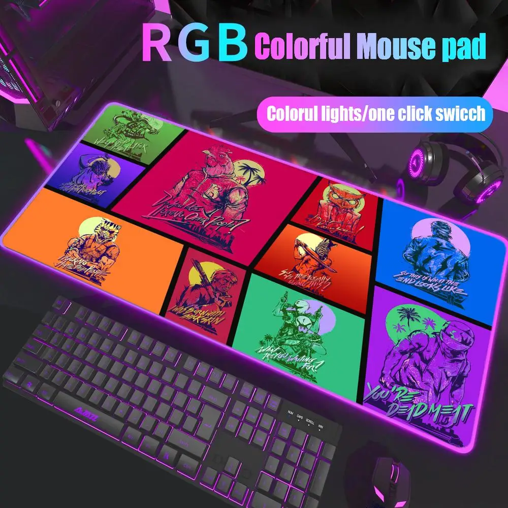 

Коврик для мыши Game Hotline Miami Gamer Rgb Настольный коврик Подсветка Светодиодный коврик для мыши Настройка игровых аксессуаров Настольный коврик Большой коврик для мыши с подсветкой