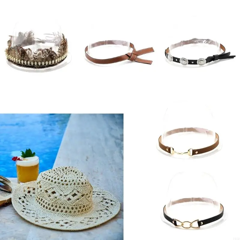 Bandas cuero 195e Bandas sombrero occidental para hombres Fedora Hat Belt Bands sombrero