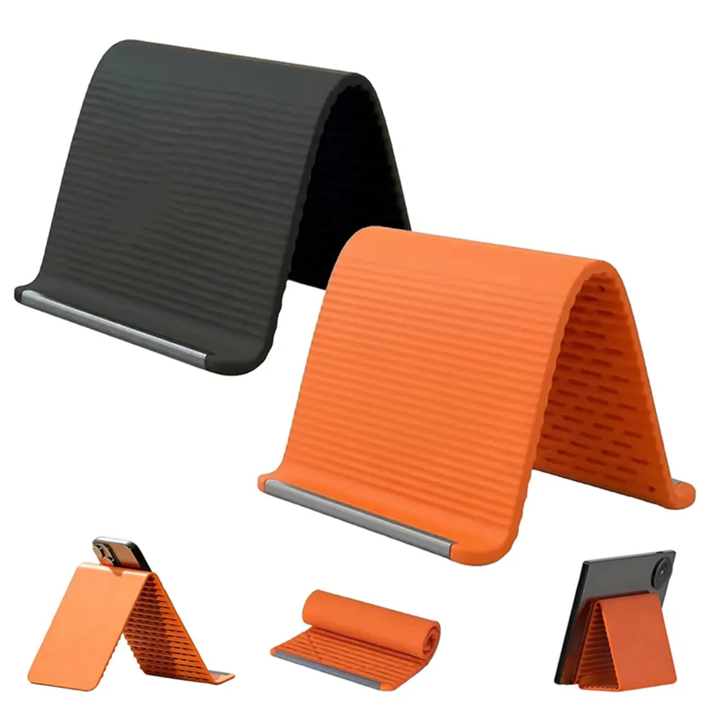 

1/2PCS Flexible Foldable Silicone Phone Holder Non-Slip Adjustable Airplane Phone Holder Portable Desk Stand for Phone Tablet