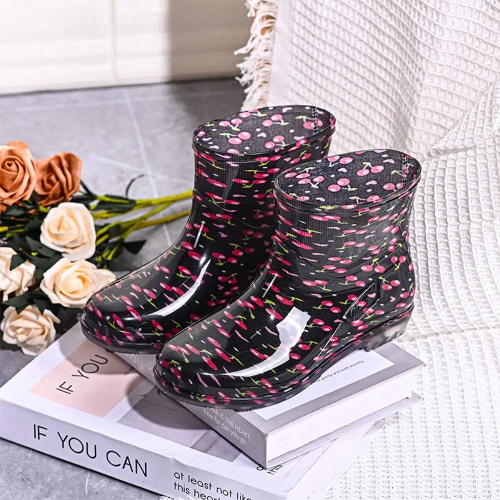 Non-slip Women's Short Rain Boots Low-top Waterproof Garden Rain Shoes Lightweight Durable Water Shoes For Outdoors,Kitchen,Work