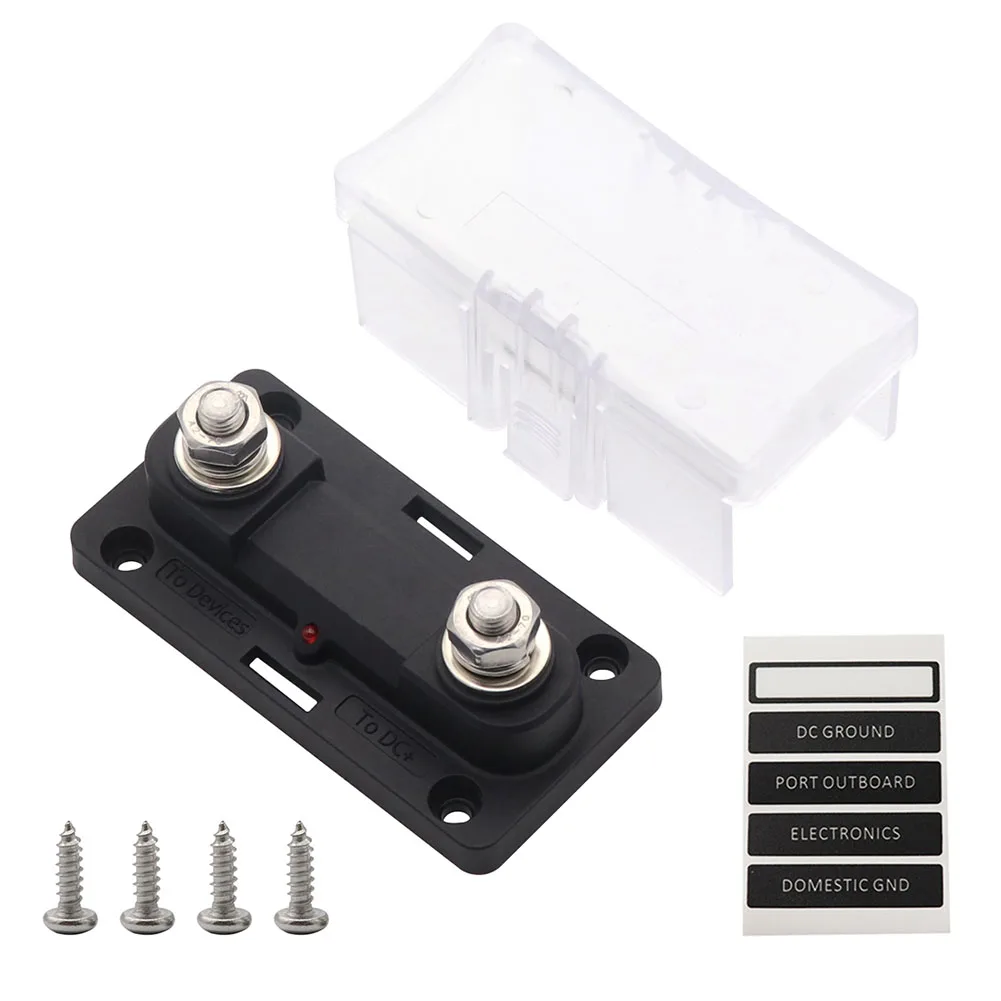 

Светодиодный индикаторный блок предохранителей, предназначенный для использования с предохранителями M8 или другими, в применениях, требующих напряжения постоянного тока до 32 вольт.