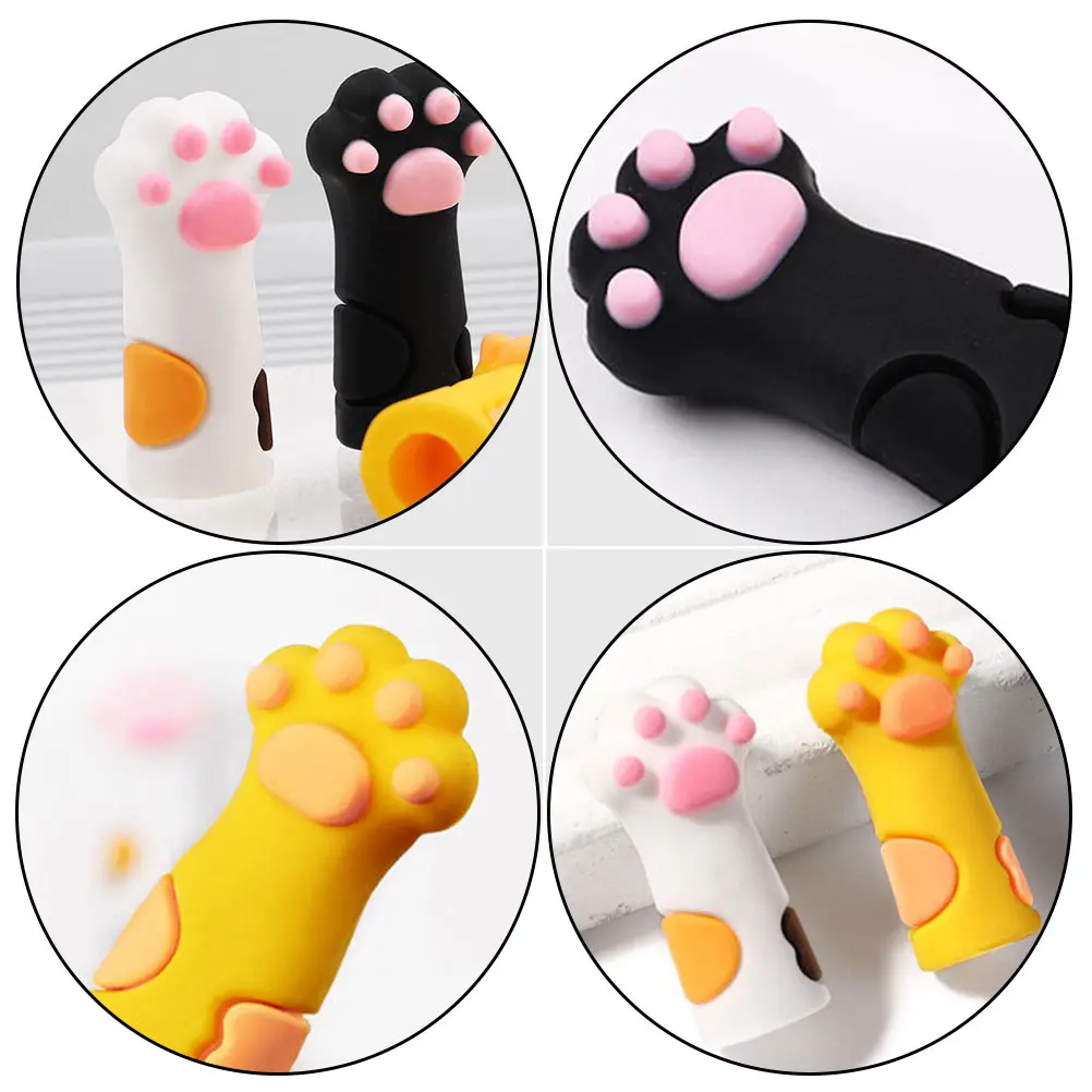 

6pcs Manicure Scissors Protective Case Cuticle Protector Cat Claw Covers Nail Tools White Black Yellow Silicone Safety Cover