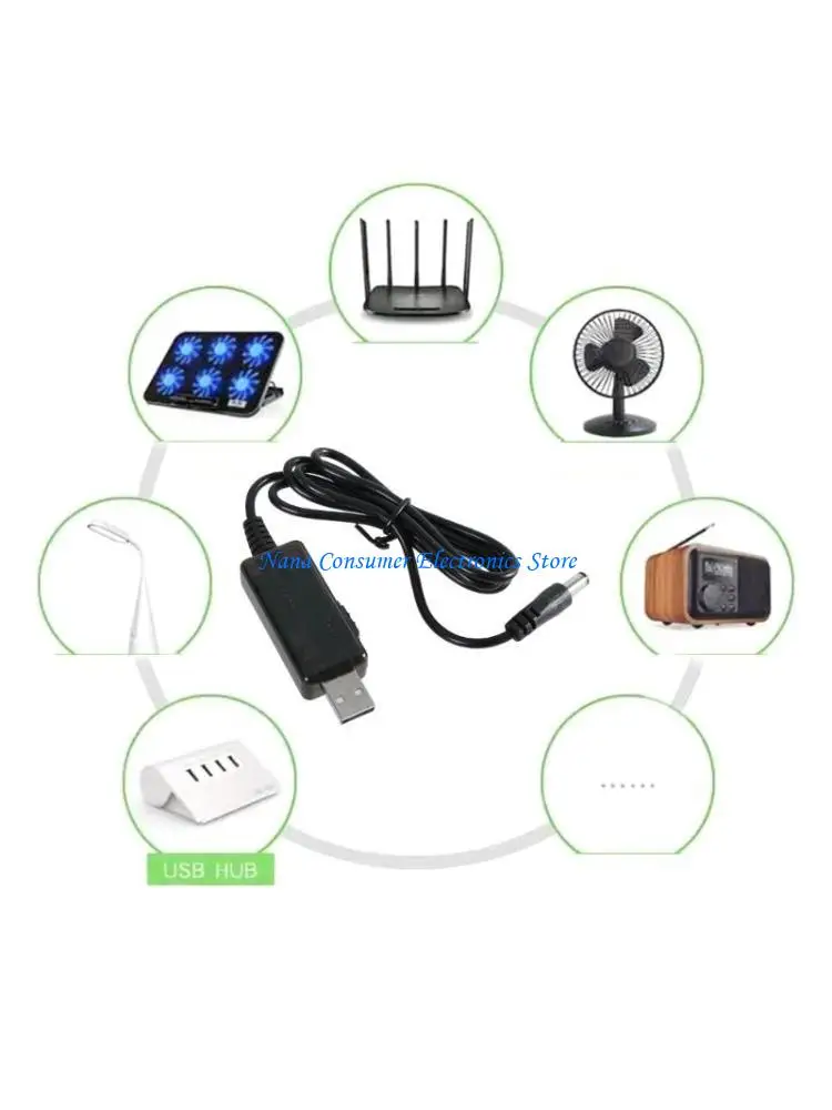 

G7NE USB to DC5V 9V 12V Power Cable Adapter 8 Jacks Charging Cable Power Cord Connector LED Display Adjustable