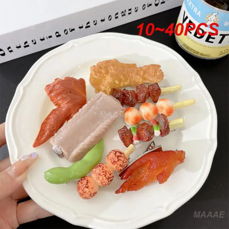 10~40PCS Bangs Clip Lifelike Workmanship Interesting Funny Food Hairpin Headwear No Harm To Hair