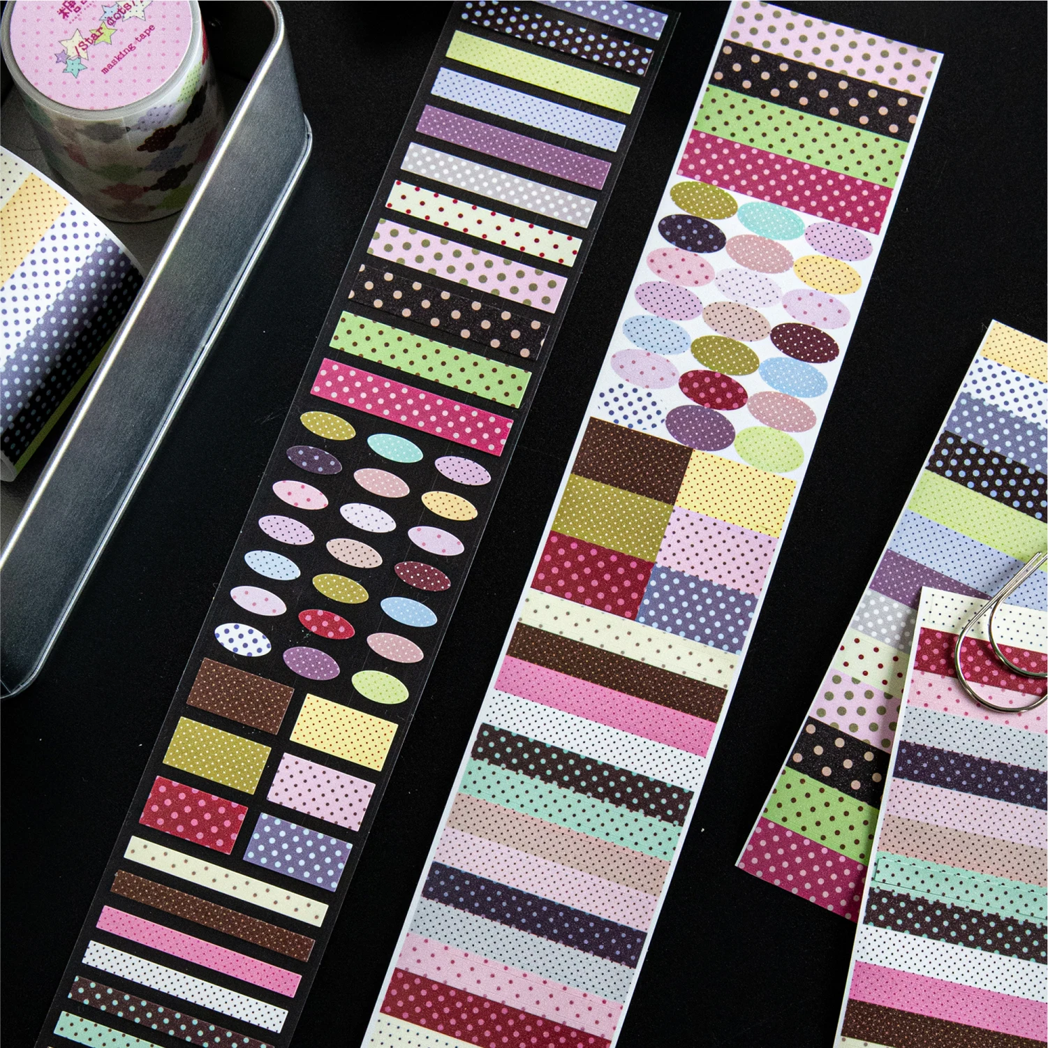 50mm * 2m Wave Point Control Series Kawaii Ins Flash Sand Die Cutting Tape DIY Diary Album Scrapbook Planner Schedule Marking