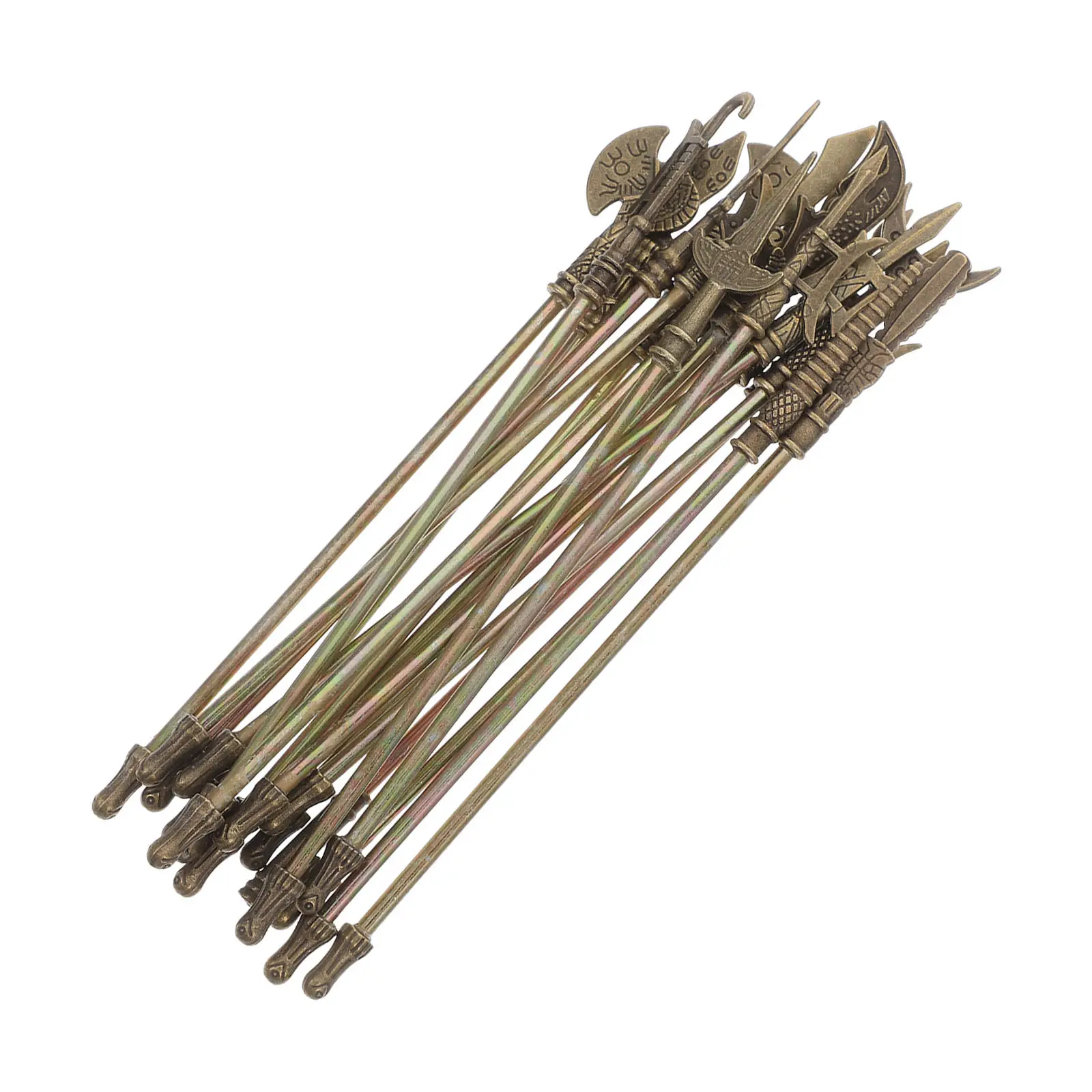

18Pcs Mini Zinc Alloy Chinese Ancient Arms Set Realistic Metal Ornaments for Home Decoration Desk Display Photo Prop Kids