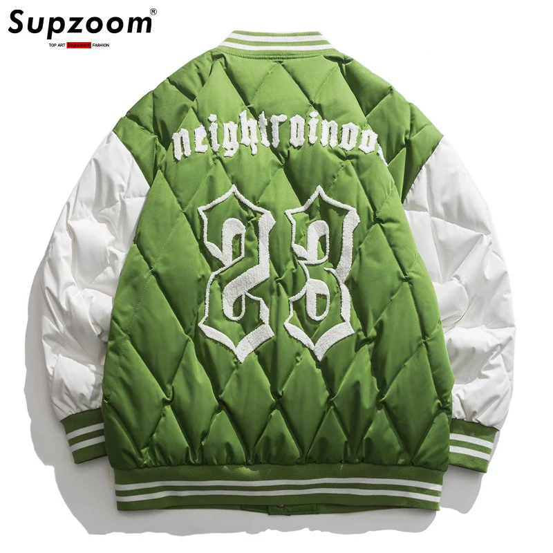 

Arrival 2023 New Hip Hop Embroidery Couples Casual Fashion Male And Female Winter Patchwork Men Coat Warm Down Jacket