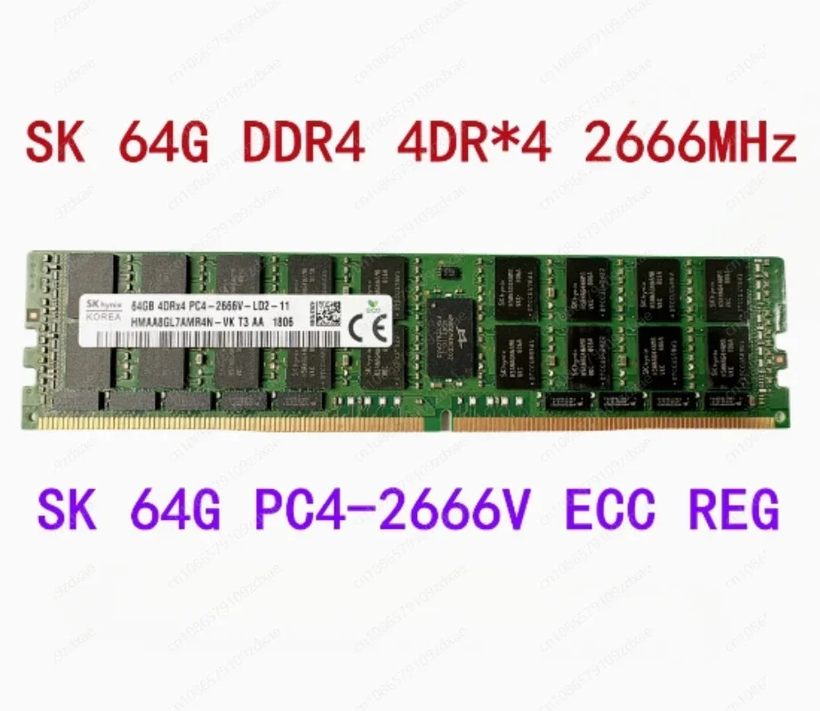 For SK Hynix RAM HMAA8GL7MMR4N-UH 64G 64GB 4DRX4 PC4-2400T-L DDR4 2400 REG LRDIMM Server Memory