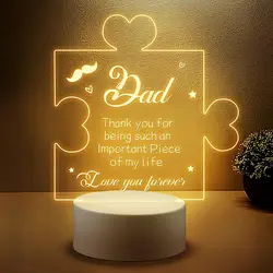 To My Dad NEW  Led Night Light For Home Room Decoration Nightlight Decor Children Hoom Gift 3D Lamp