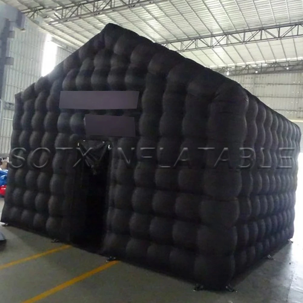 For Outdoor Use Large Black Iatable Nightclub Tent Wedding Cube Square Gazebo Event Big Portable Night Club Party Pavilion