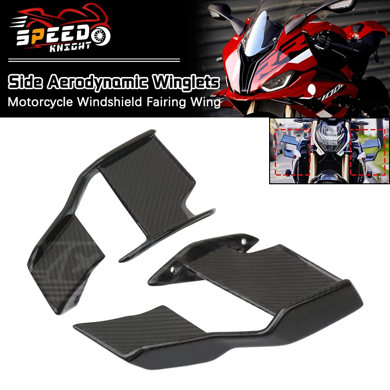 100% Carbon Fiber For BMW S1000R 2021-2024 M1000R 2023 2024 Motorcycle Side Aerodynamic Winglets Windshield Fairing Wing