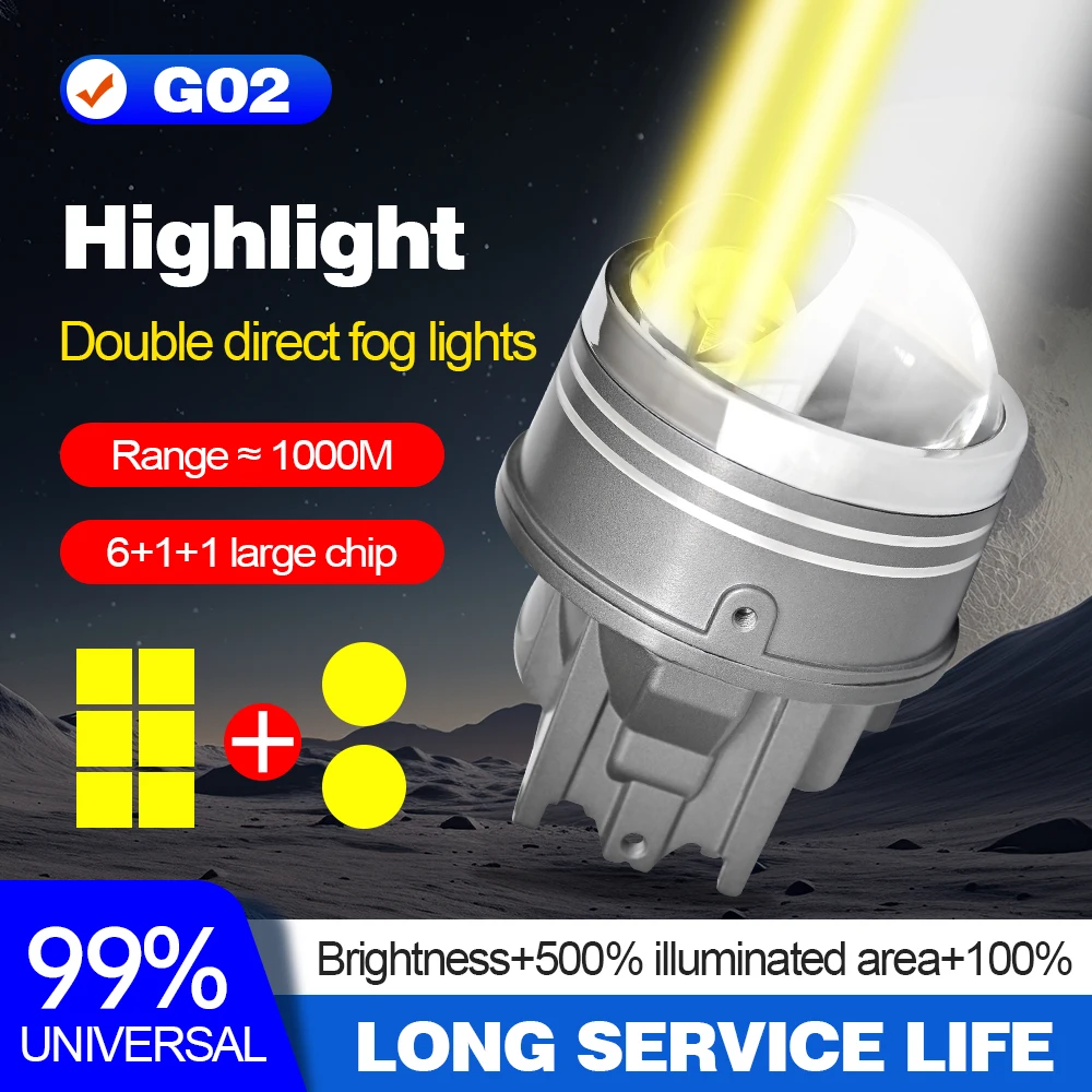 2 Pcs 3 Inch 12V 6000K Bi LED Fog Lights Double Direct LED Fog Lens Car Light Projector Lens Headlight Universal Car Accessories