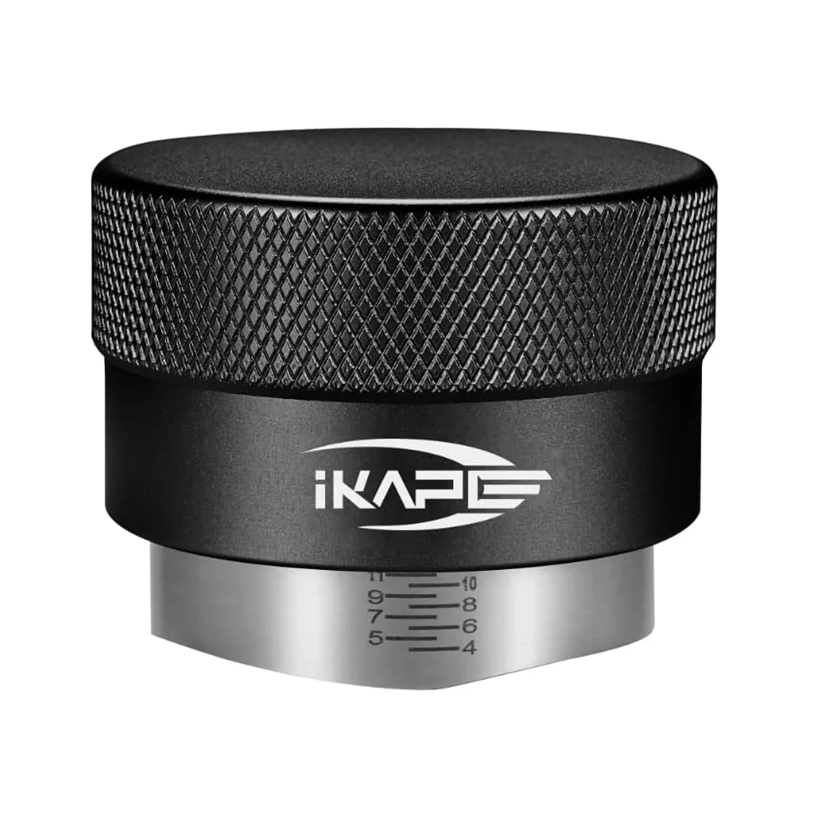 Distribuidor de café IKAPE, apto para Espresso portafiltro Espresso de 49MM, 51MM, 54MM, 58MM, distribuidor de gravedad (negro/plateado)