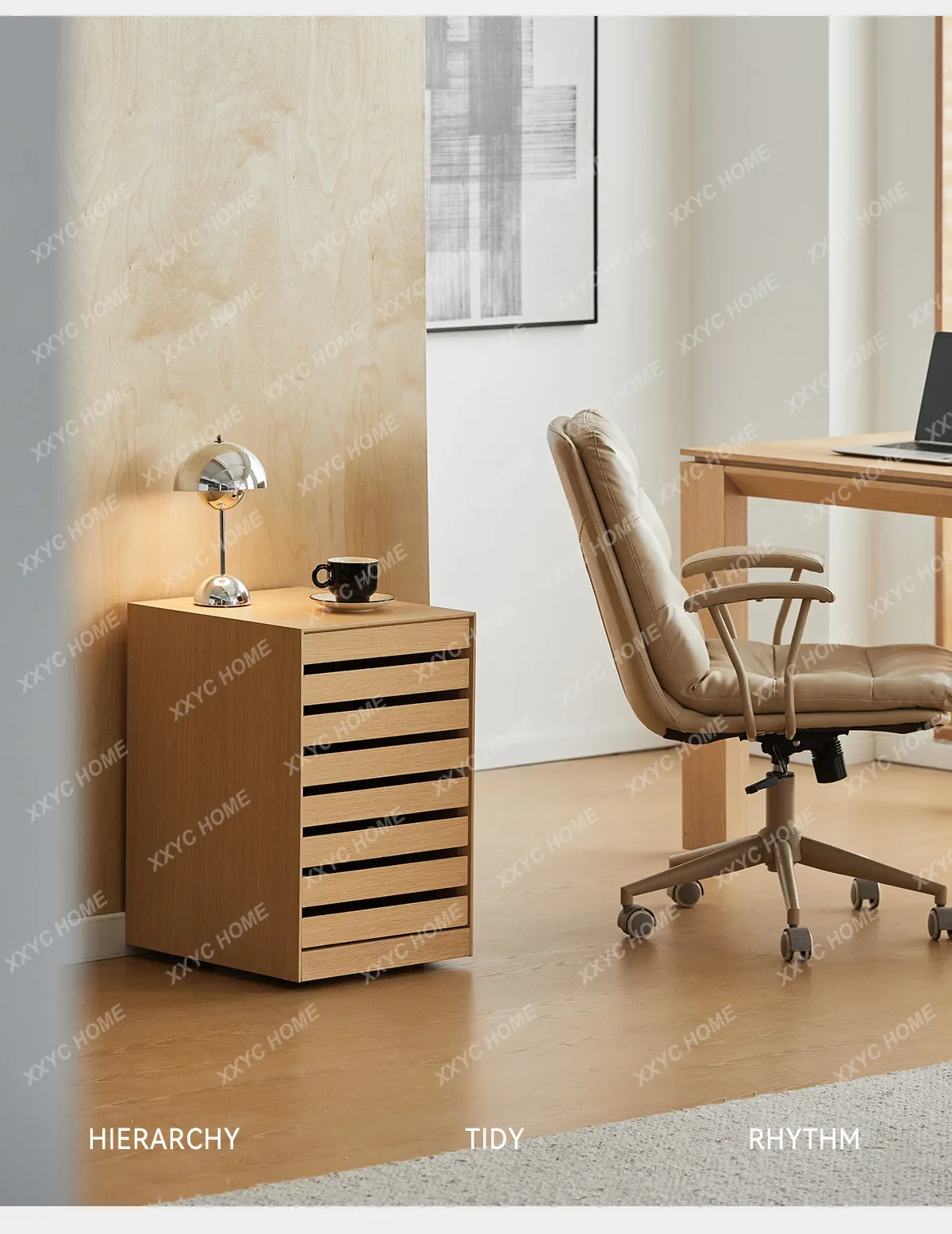 Modern simple study office file cabinet storage removable drawer home living room corner few