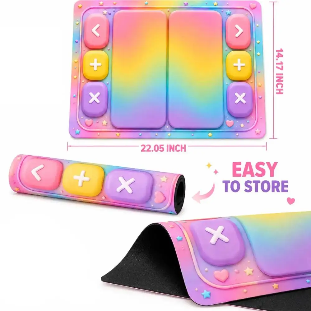 Rounded Buttons Fidget Trading Mat Rubber Backing Waterproof Fidget Toy Trade Mat Easy to Roll Soft Smooth Desktop Table Pad